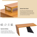 Walker Edison | Modern Wooden 63" Writing Desk with Monitor Stand Thumbnail