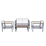 Walker Edison | 4 Piece Outdoor Sofa Chat Set Thumbnail