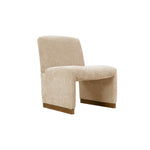 Walker Edison | Chenille Upholstered Armless Chair with Wood Legs Thumbnail