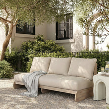 Outdoor Acacia Wood 3 Seater Lazy Sofa Couch