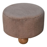 Walker Edison | Mocha Faux Fur Round Ball Footstool Thumbnail