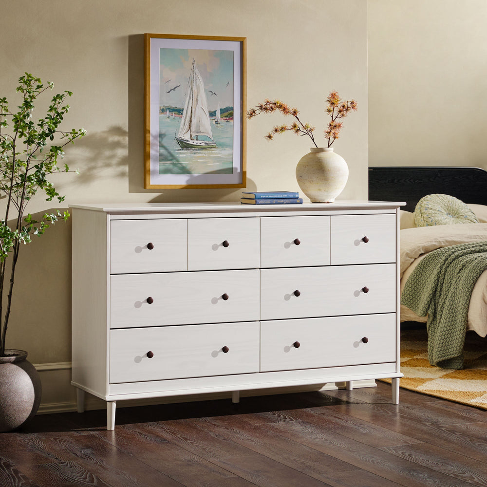 Spencer Solid Wood 6 Drawer Transitional Dresser - White Spencer Solid Wood 6 Drawer Transitional Dresser - White