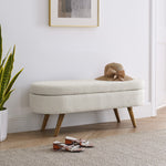 Walker Edison | Ottoman Oval Storage Bench Thumbnail