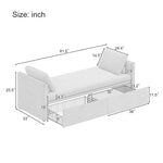 Walker Edison | Modern Chaise Lounger Storage Bench Thumbnail