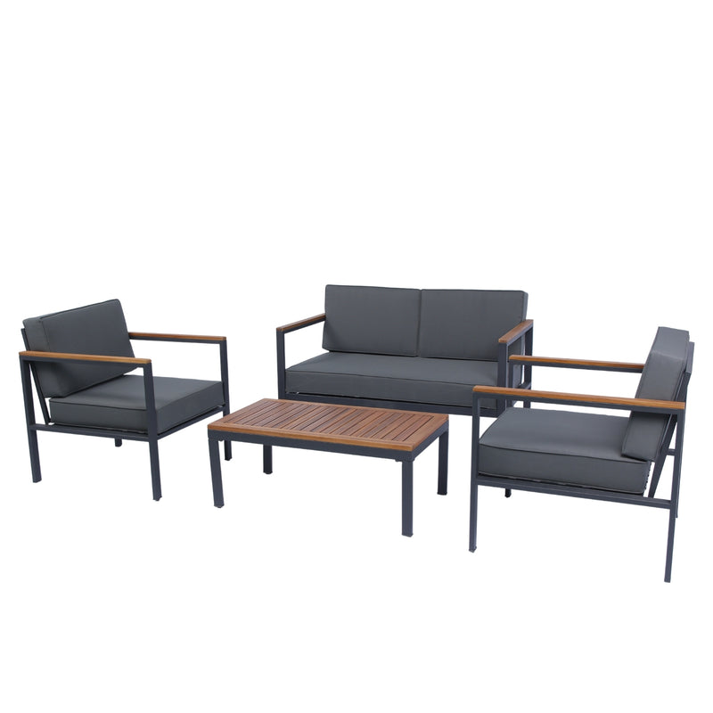 Walker Edison | 4 Piece Outdoor Sofa Chat Set