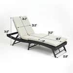 Walker Edison | Outdoor Wicker Lounge Adjustable Chair Thumbnail