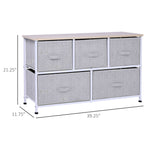 Walker Edison | Minimalist 5 Drawer Horizontal Storage Cube Organizer Thumbnail