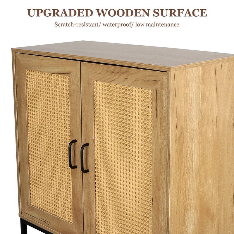 Walker Edison | Rattan Doors Storage Cabinet