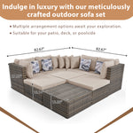 Walker Edison | Wicker 8-piece Outdoor Lounger Sofa Set Thumbnail