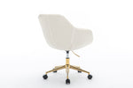 Walker Edison | Mesh Fabric Home Office 360°Swivel Chair with Gold Metal Base Thumbnail