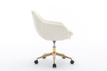 Walker Edison | Mesh Fabric Home Office 360°Swivel Chair with Gold Metal Base Thumbnail