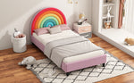 Walker Edison | Rainbow Design Upholstered Twin Platform Bed Thumbnail