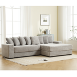 Walker Edison | Corduroy Right L-Shaped Sectional Cloud Couch Thumbnail