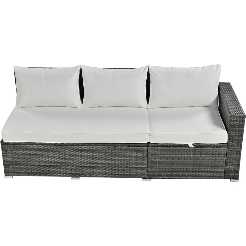 Walker Edison | Outdoor 6-Piece Wicker Storage Sofa Set