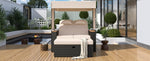 Walker Edison | Outdoor Patio 2-Piece Rattan Chairs and Bench Roof Set Thumbnail