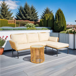 Walker Edison | 3 Piece Outdoor Patio Sectional Wicker Set Thumbnail