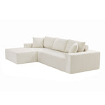 Walker Edison | Minimalist Right L-Shape Sectional Modular Couch Thumbnail