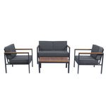 Walker Edison | 4 Piece Outdoor Sofa Chat Set Thumbnail