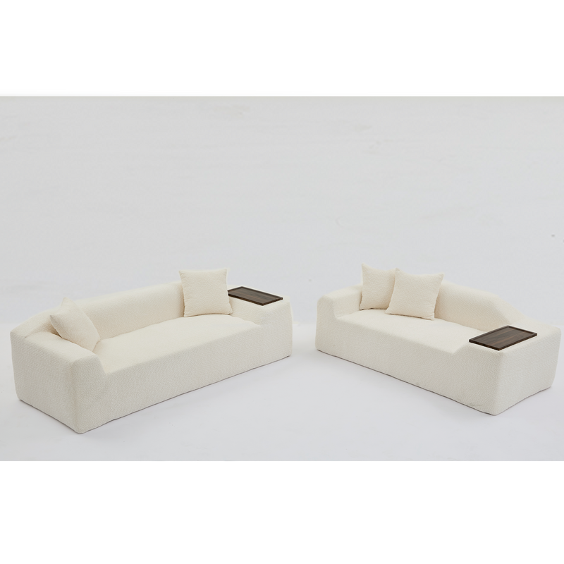 Walker Edison | Boucle Cloud Sofa Set