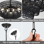 Walker Edison | Boho 6-Light Rattan Chandelier Thumbnail