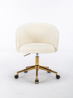 Walker Edison | Teddy Modern Desk Chair with Gold Rolling Base Thumbnail