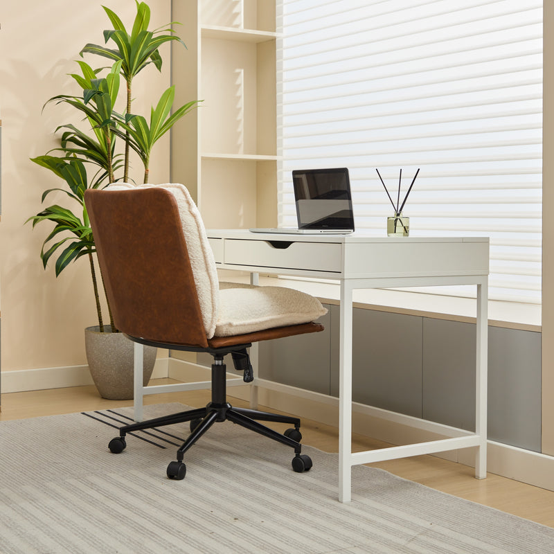 Walker Edison | Oversize Criss-Cross Desk Chair with Wheels