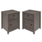 Groove Side 1 Drawer, 1 Door Nightstands 2 Piece Set Living Room Walker Edison Slate Grey 2-pack  Thumbnail