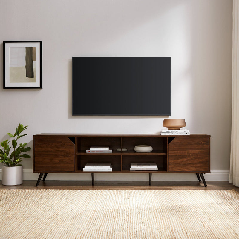 Mid-Century Modern Angular TV Stand for TVs up to 80” Living Room Walker Edison 