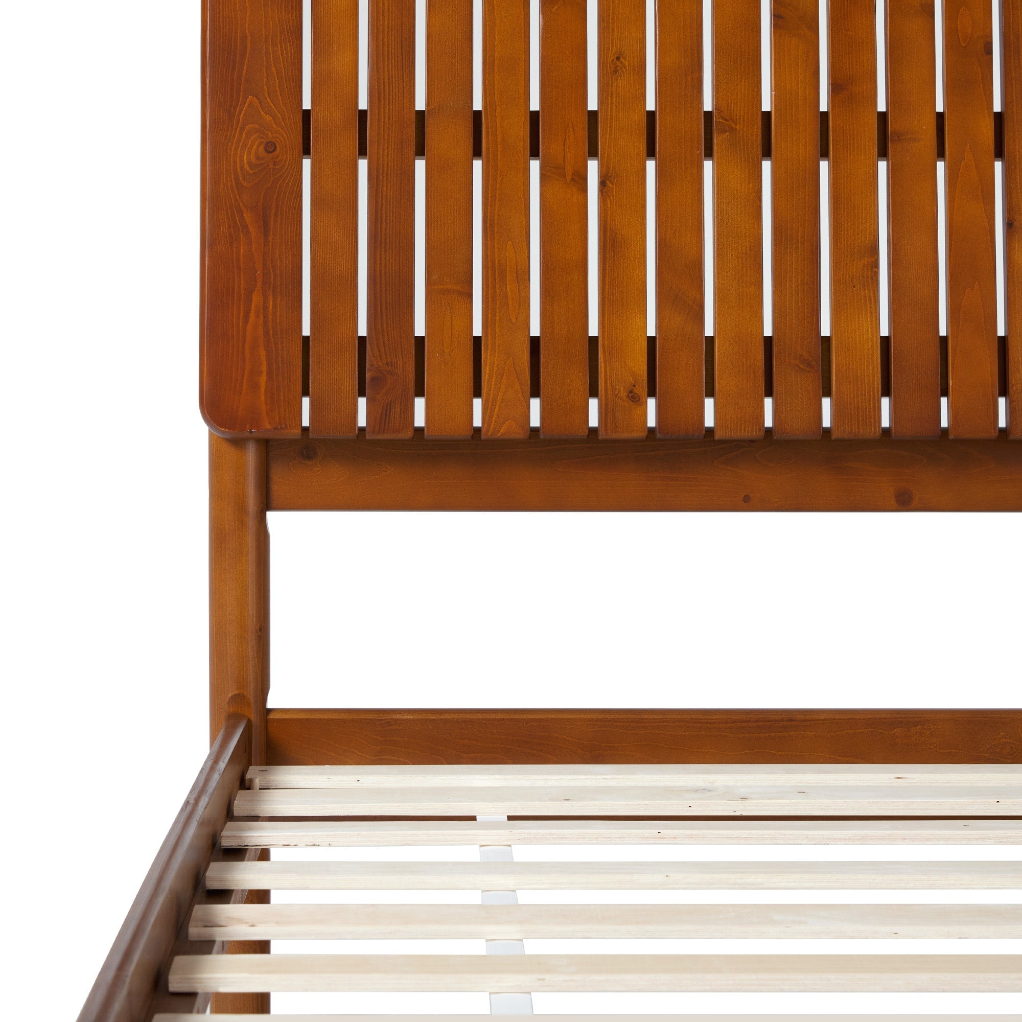 Cama Queen Slatted Headboard Mid-Century Modern Solid Wood Bed – Walker ...