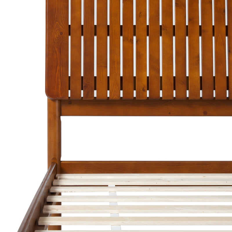 Callen Slatted Headboard Mid-Century Modern Solid Wood Bed – Walker Edison