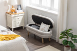 Walker Edison | Grey Velvet Storage Bench Thumbnail