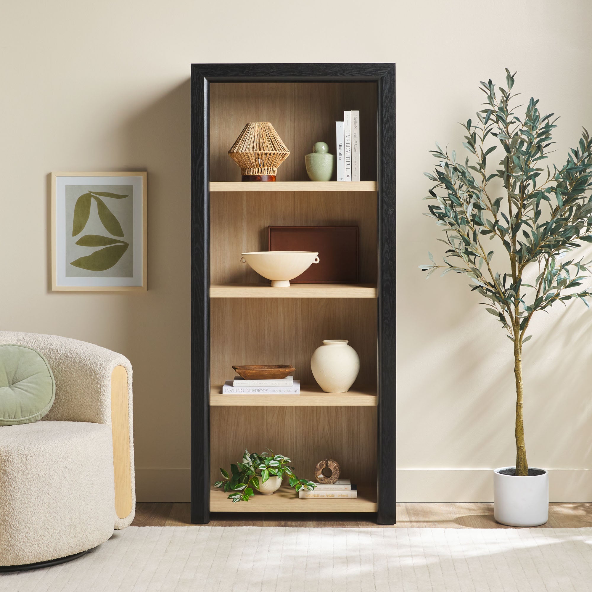 Amira Modern Wood Open Bookshelf | Walker Edison