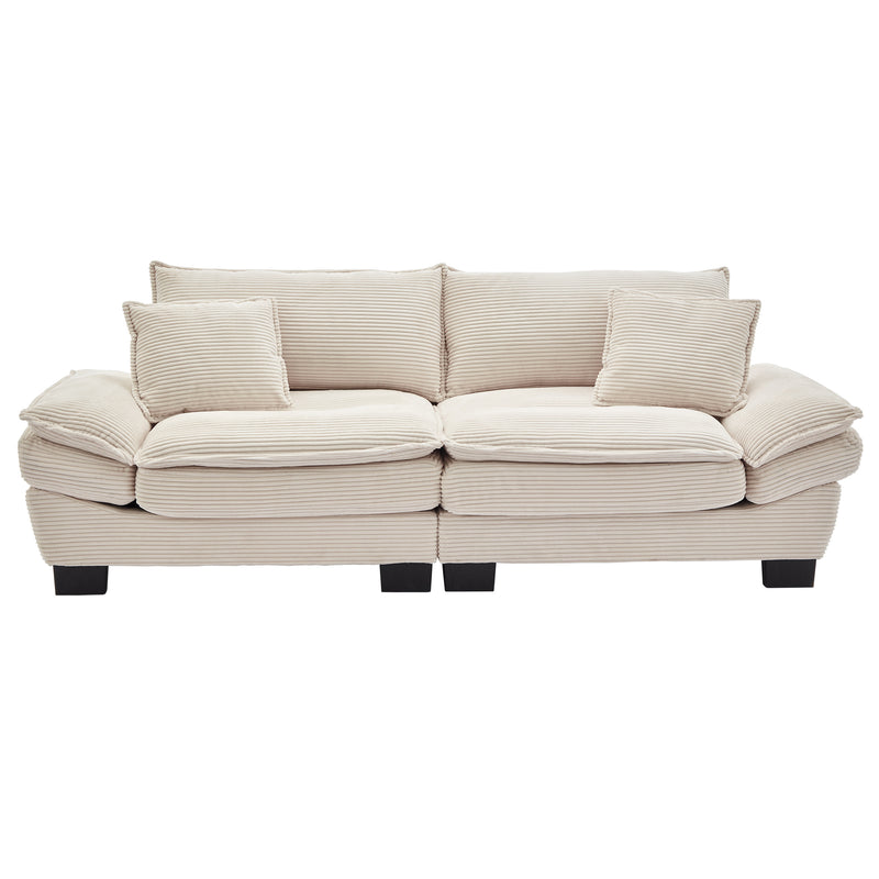 Walker Edison | Corduroy Cloud Loveseat Couch