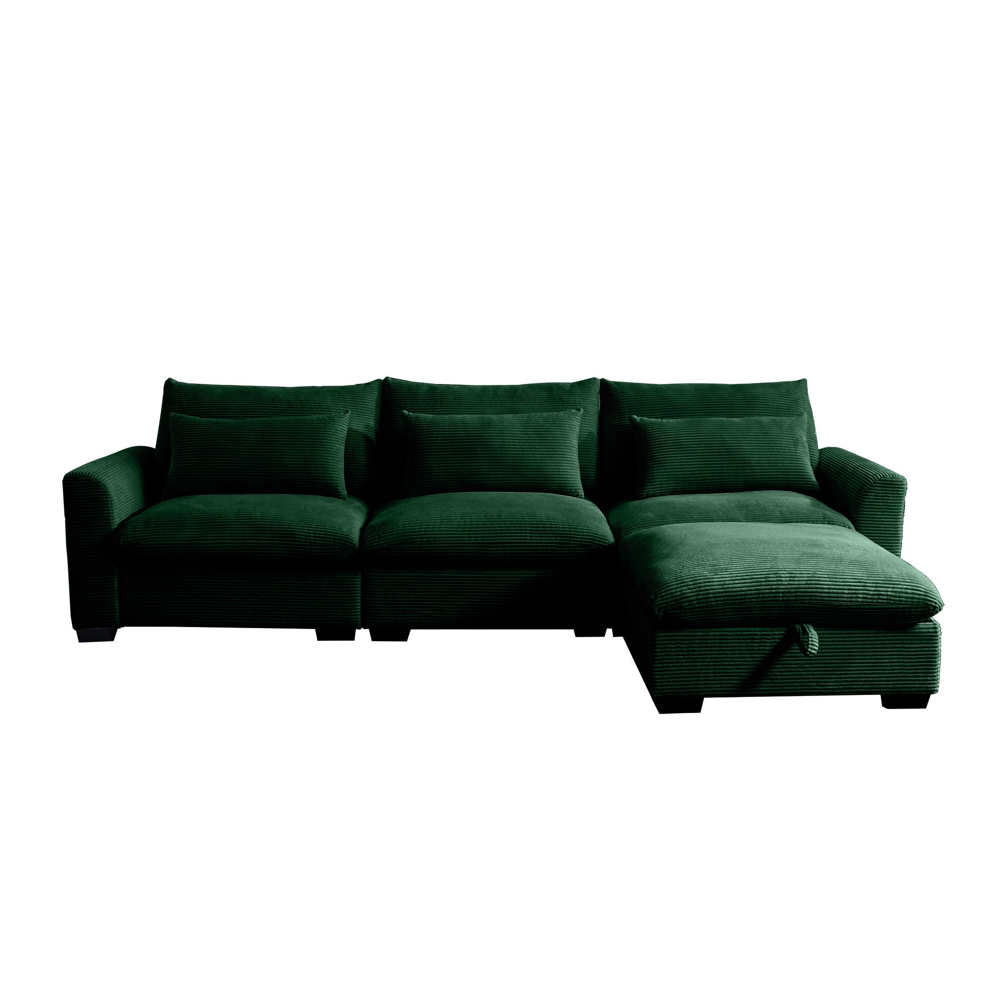 Walker Edison Corduroy Sectional Sofa - Thumbnail 4