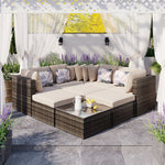 Walker Edison | Wicker 8-piece Outdoor Lounger Sofa Set Thumbnail