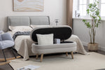 Walker Edison | Grey Velvet Storage Bench Thumbnail