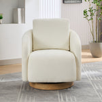 Walker Edison | Chenille Swivel Accent Barrel Chair Thumbnail