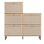 Walker Edison | Rattan 5 Door Shoe Rack Thumbnail