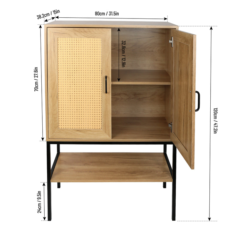 Walker Edison | Rattan Doors Storage Cabinet