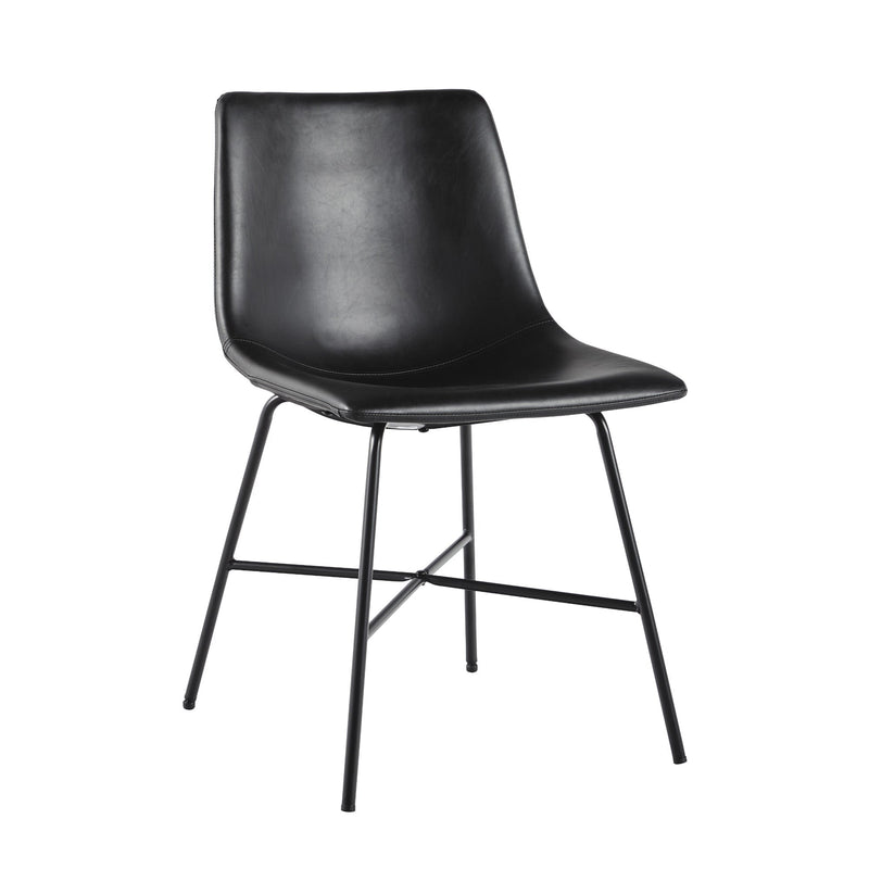 Upholstered Dining Chair with Metal X Base2pk Living Room Walker Edison Black 