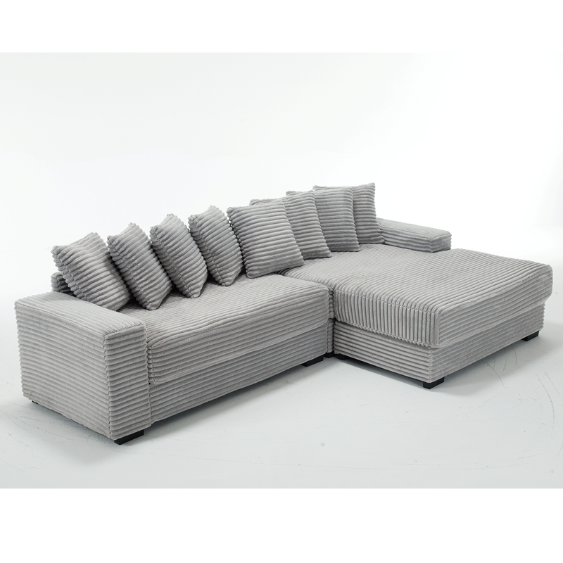 Walker Edison | Corduroy Right L-Shaped Sectional Cloud Couch