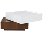 Walker Edison | Square Rotating Coffee Table with 2 Drawers Thumbnail