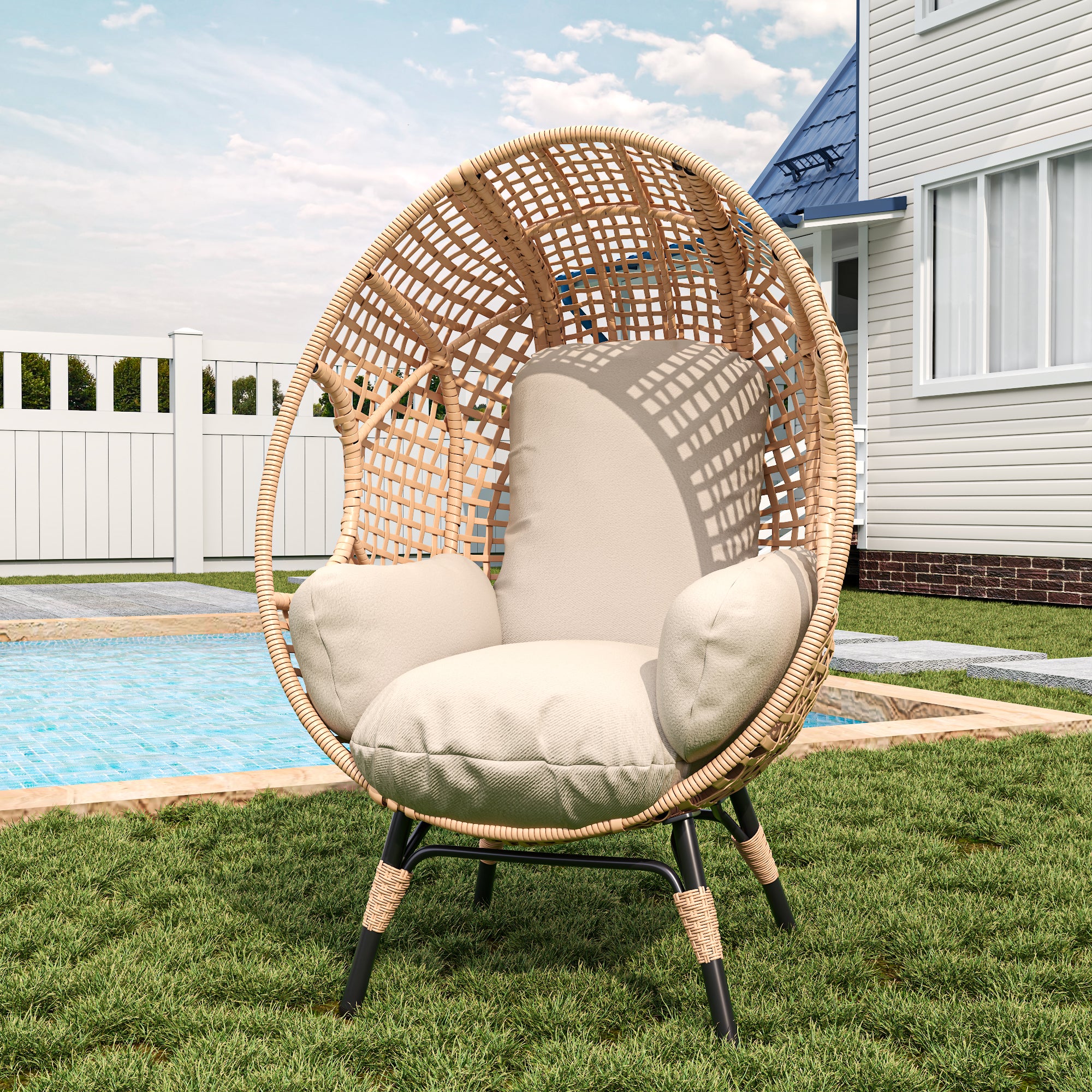 Walker Edison Hanging Egg Chair - Thumbnail 2