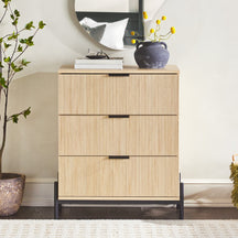 Paris Modern Scandinavian Reeded Chest Bedroom Walker Edison Chest Coastal Oak 