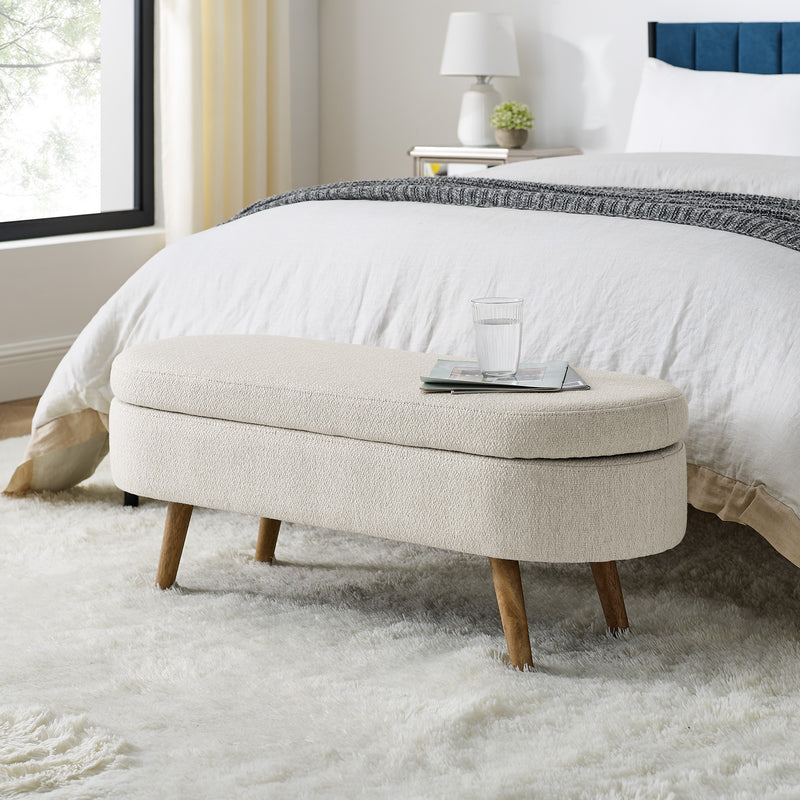 Walker Edison | Ottoman Oval Storage Bench