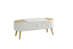 Walker Edison | Teddy Oval Ottoman Storage Bench Thumbnail