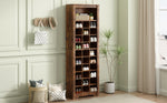 Walker Edison | Wood Tall Entryway Shoe Cubby Cabinet Thumbnail