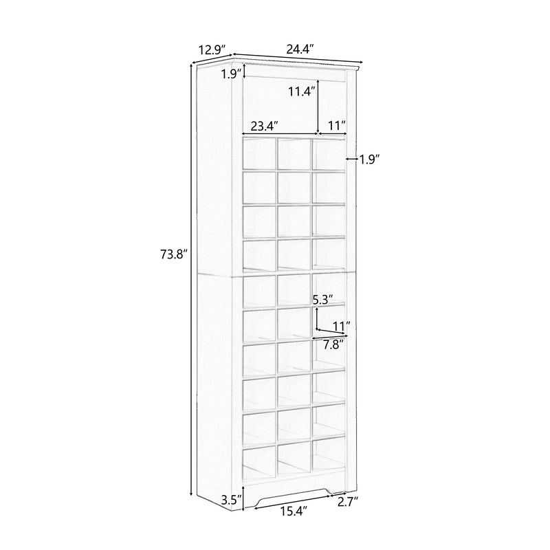 Walker Edison | Contemporary Design 30 Shoe Storage Cabinet