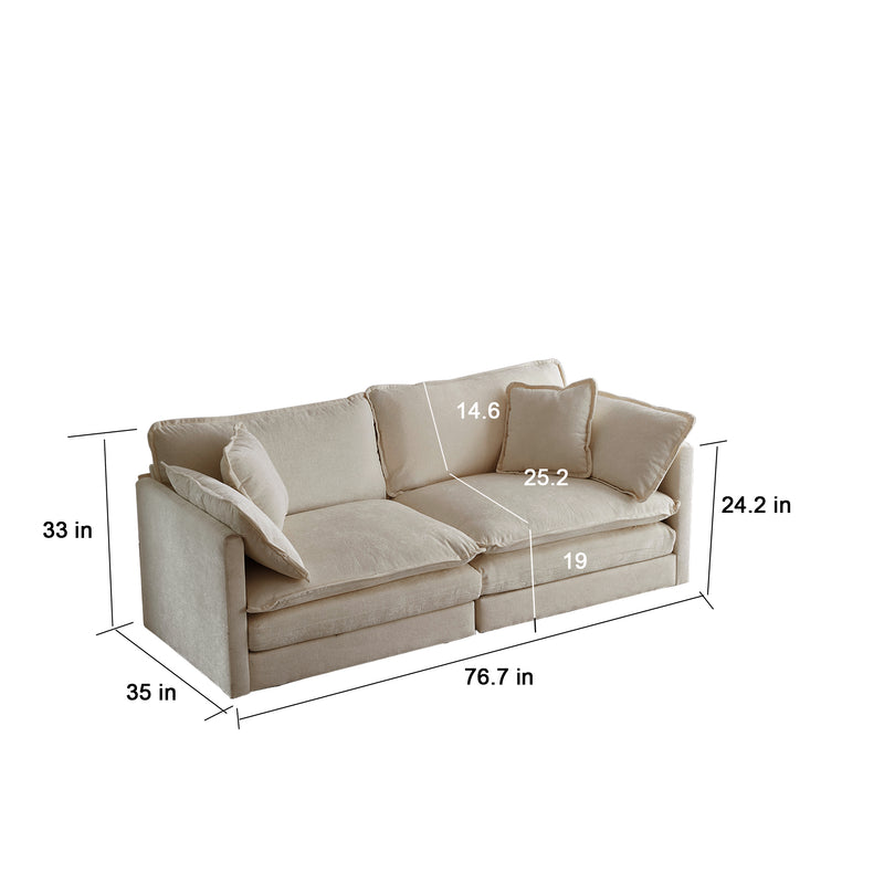 Walker Edison | Chenille Modern Cloud Loveseat Sofa