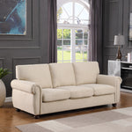 Walker Edison | Chenille Country Rustic 3 Seater Sofa Thumbnail